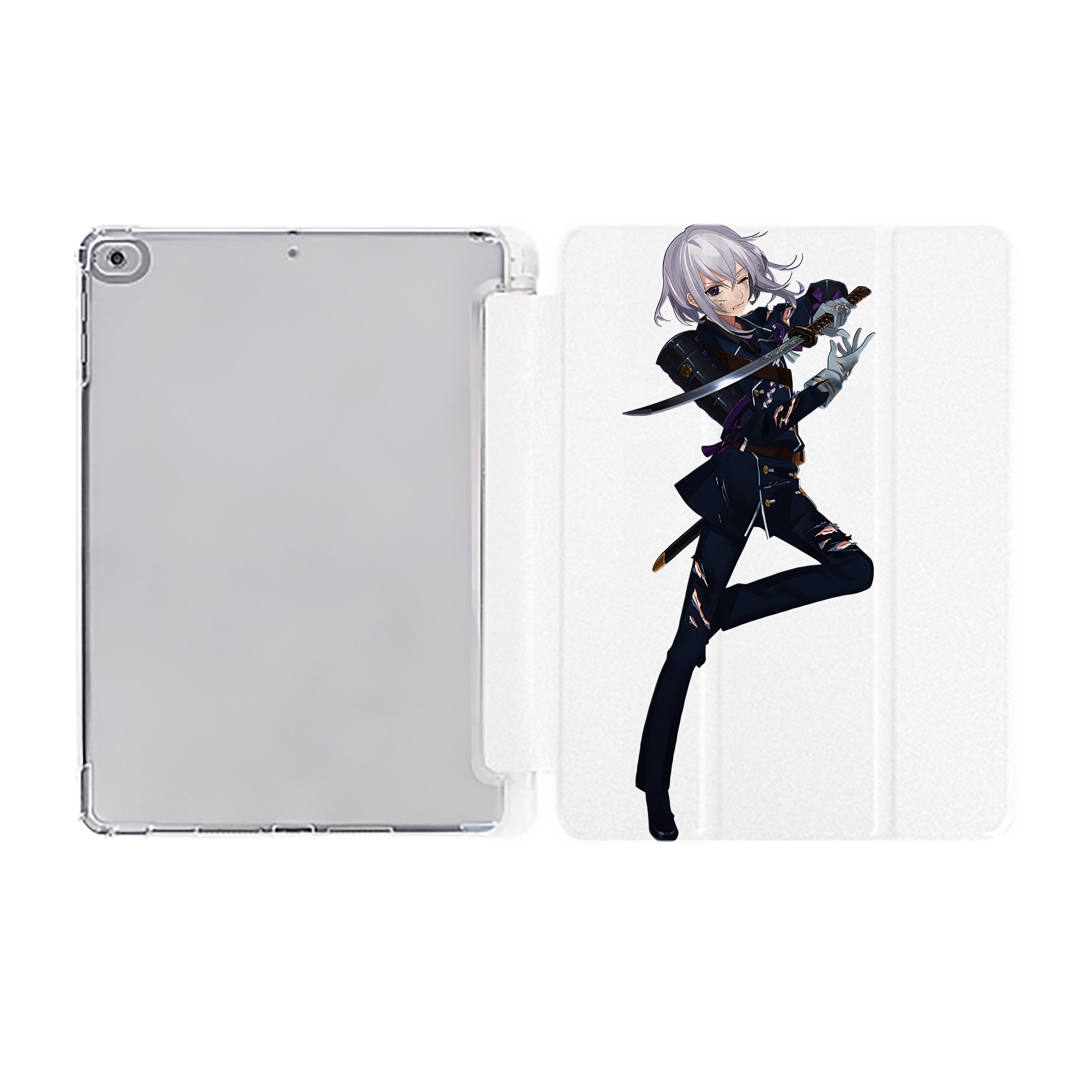 （画像用） 刀剣乱舞 Touken Ranbu IPad ケース ペン収納付き 三つ折りスタンド PUレザー×シリコン 対応機種9.5/10.5/10.9インチ